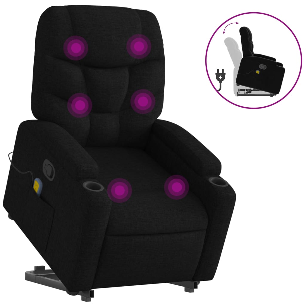 Fauteuil de massage inclinable Noir Tissu - XIOS