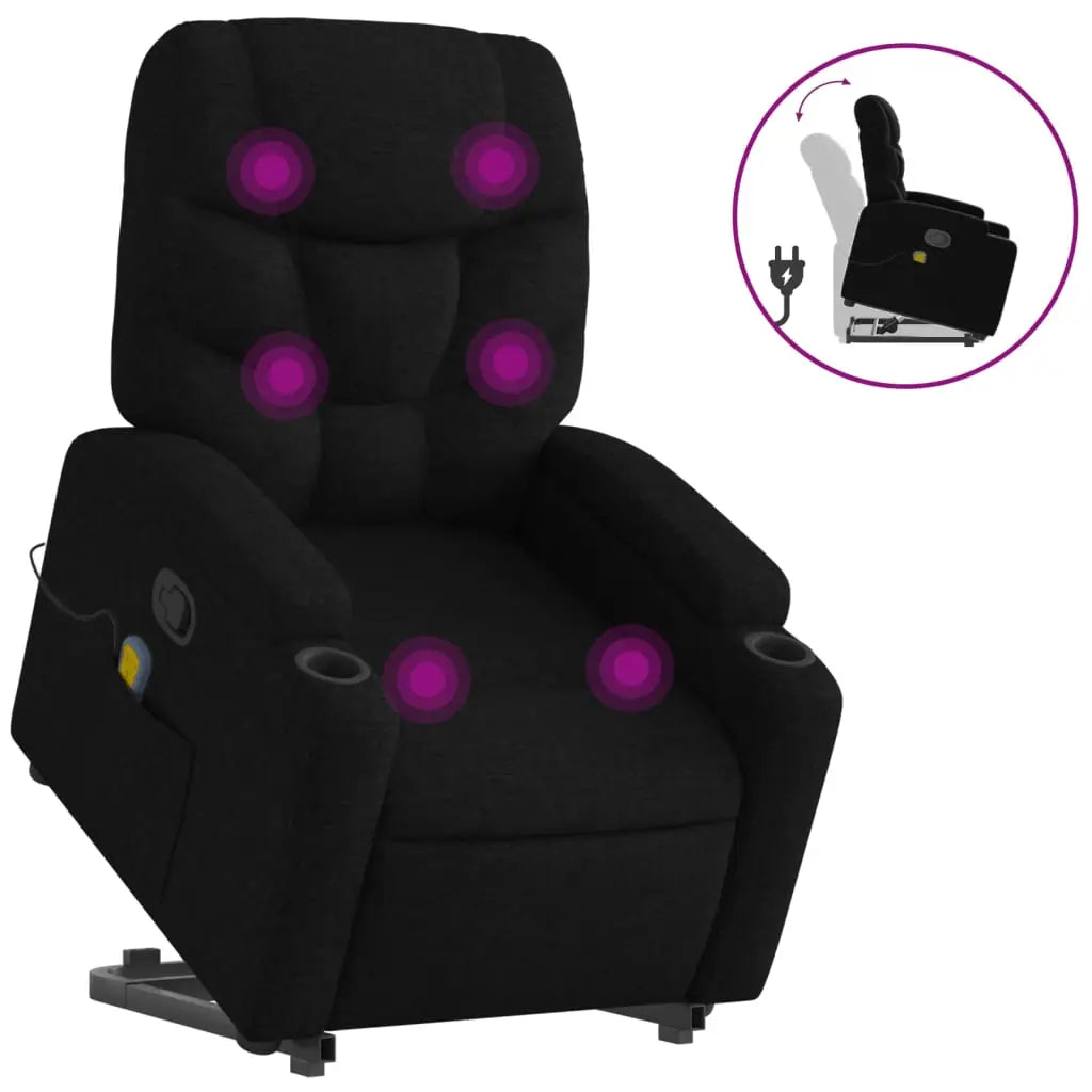 Fauteuil de massage inclinable Noir Tissu - XIOS