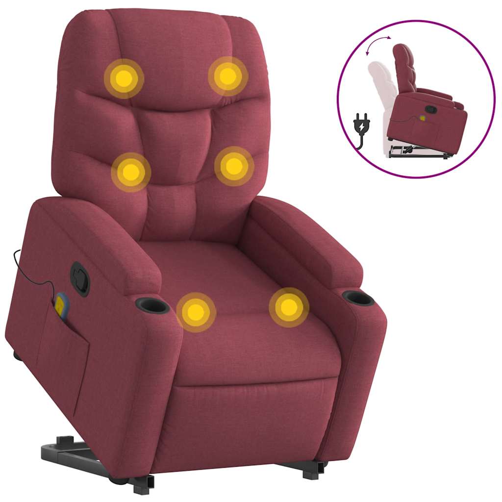Fauteuil inclinable de massage Rouge bordeaux Tissu - XIOS