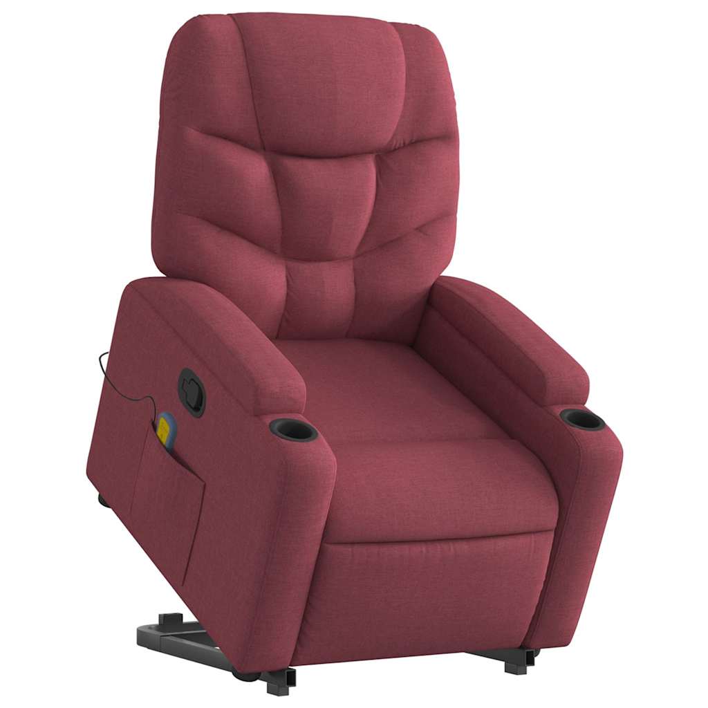 Fauteuil inclinable de massage Rouge bordeaux Tissu - XIOS