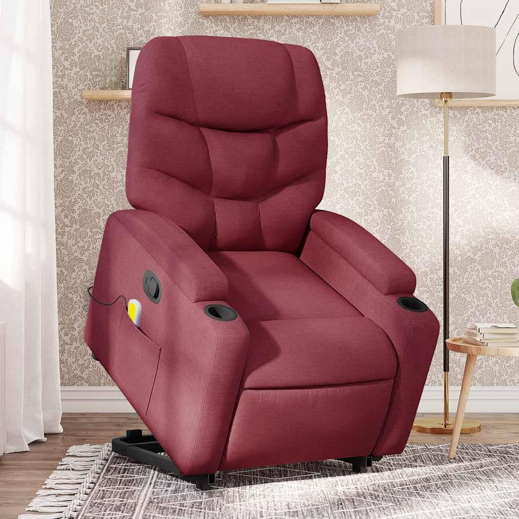 Fauteuil inclinable de massage Rouge bordeaux Tissu - XIOS