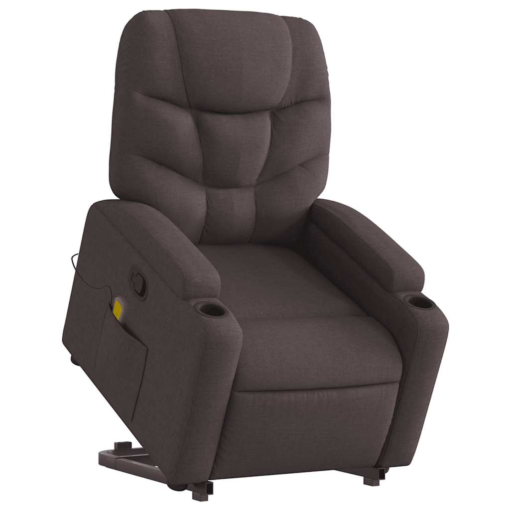 Fauteuil inclinable de massage Marron foncé Tissu - XIOS