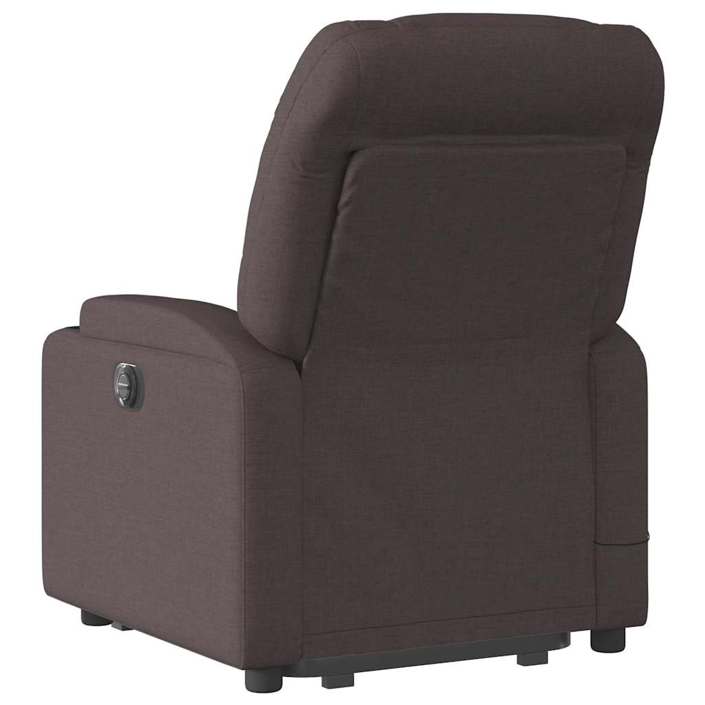 Fauteuil inclinable de massage Marron foncé Tissu