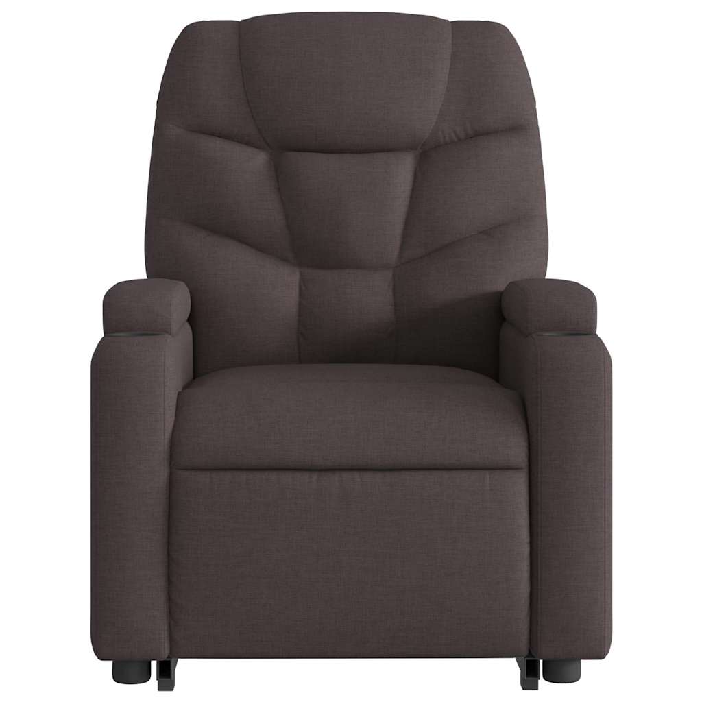 Fauteuil inclinable de massage Marron foncé Tissu