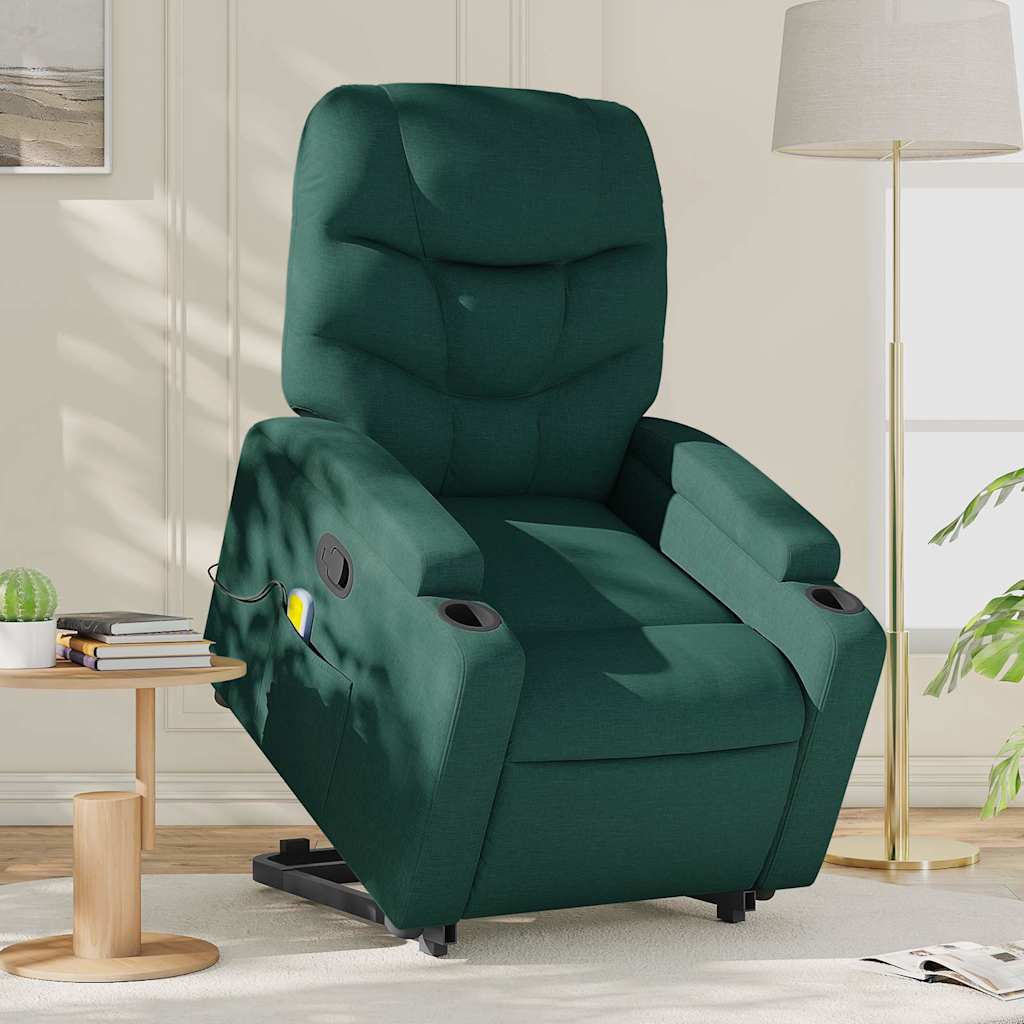 Fauteuil inclinable de massage Vert foncé Tissu - XIOS