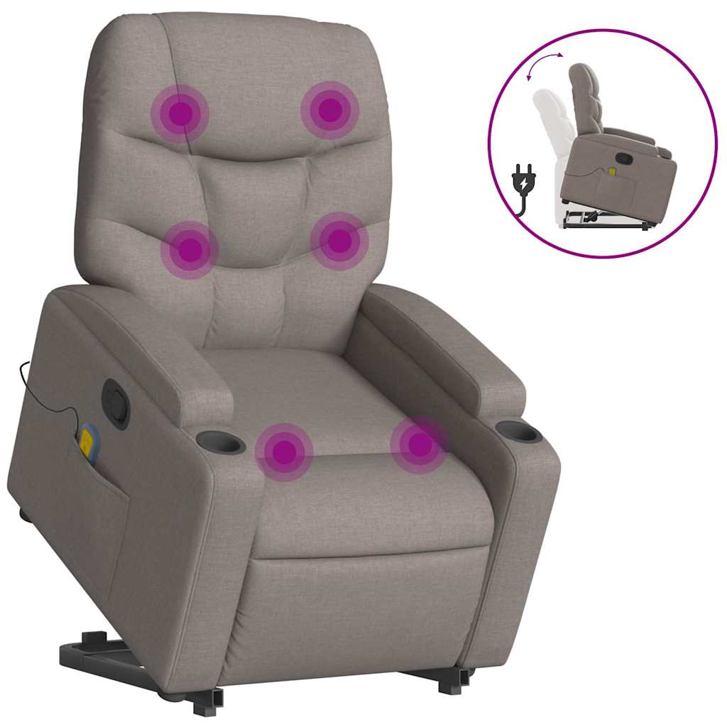 Fauteuil inclinable de massage Taupe Tissu - XIOS