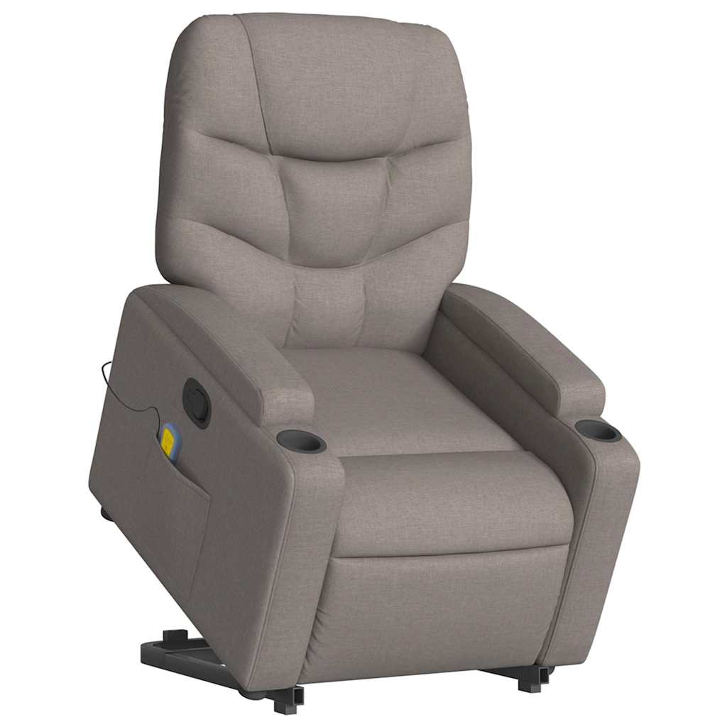Fauteuil inclinable de massage Taupe Tissu
