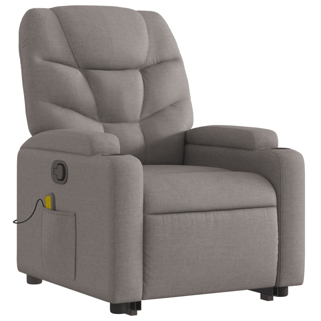 Fauteuil inclinable de massage Taupe Tissu - XIOS