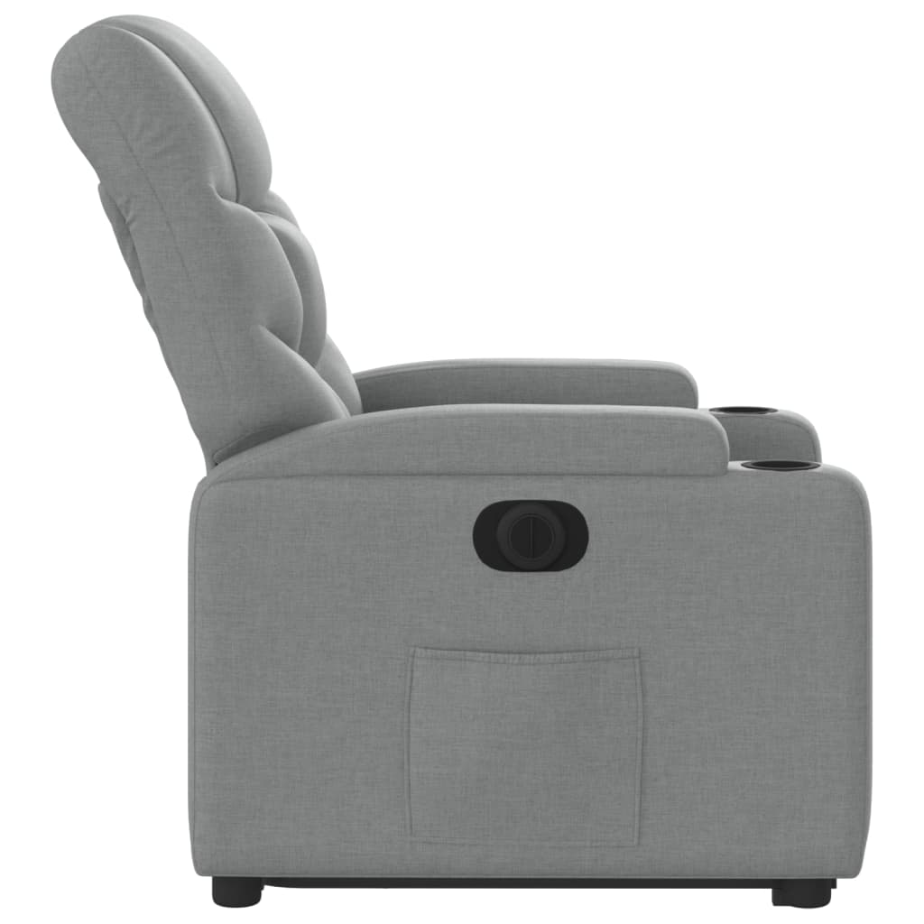 Fauteuil inclinable électrique gris clair tissu - XIOS