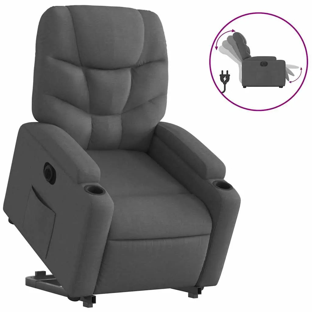 Fauteuil inclinable électrique gris foncé tissu - XIOS
