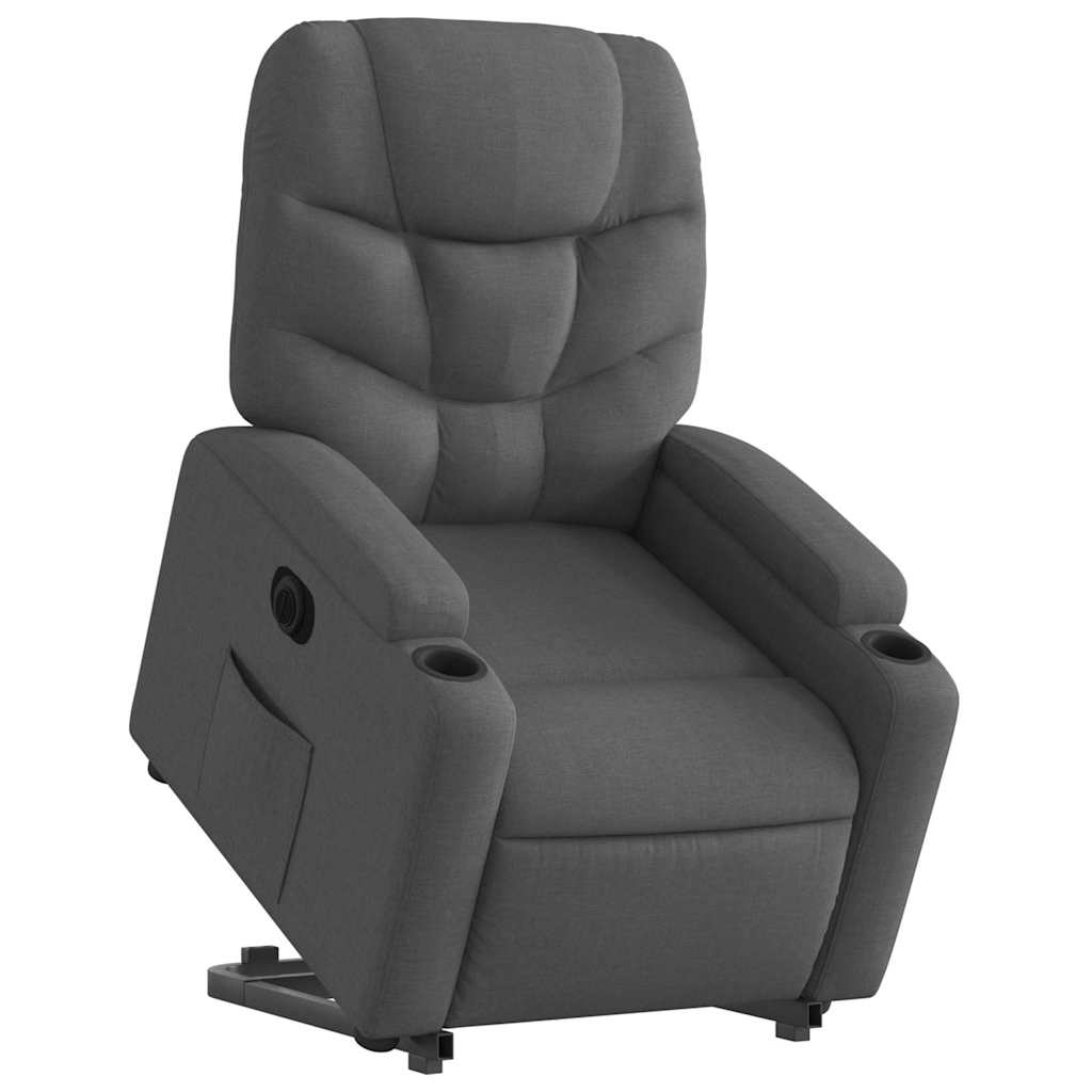 Fauteuil inclinable électrique gris foncé tissu - XIOS
