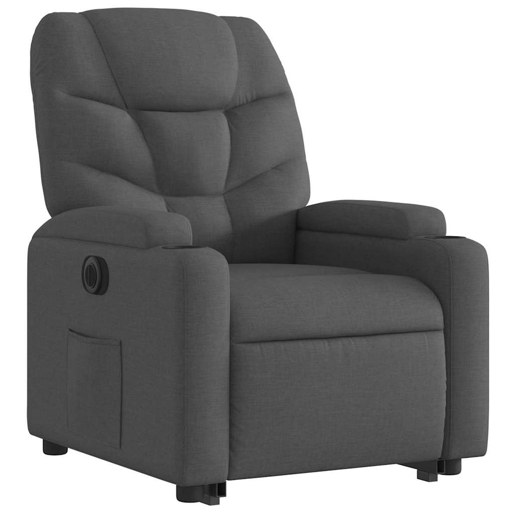 Fauteuil inclinable électrique gris foncé tissu - XIOS