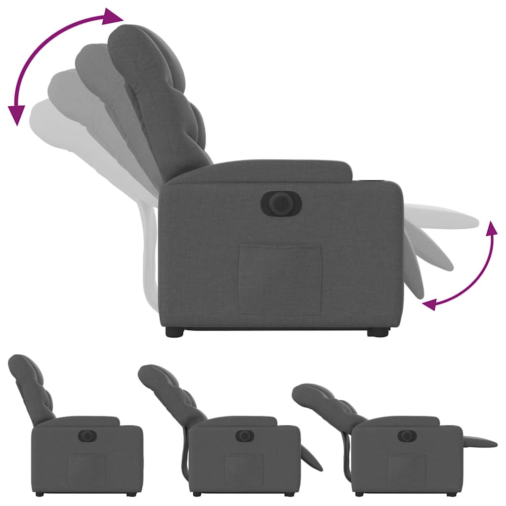Fauteuil inclinable électrique gris foncé tissu - XIOS