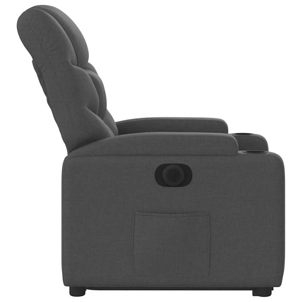 Fauteuil inclinable électrique gris foncé tissu