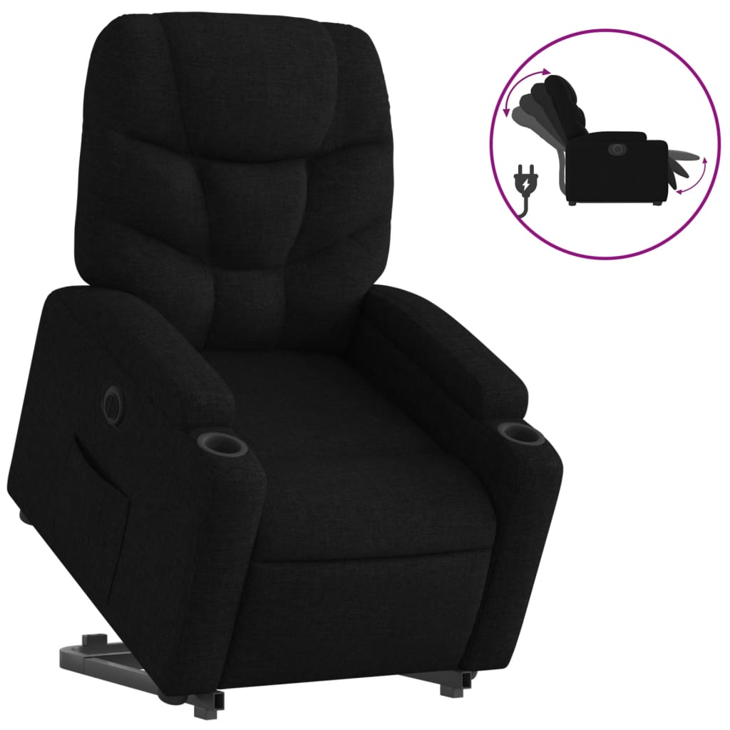 Fauteuil inclinable électrique noir tissu - XIOS
