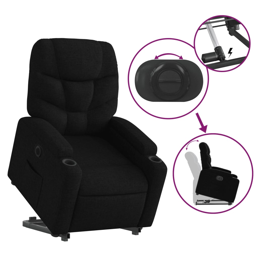 Fauteuil inclinable électrique noir tissu - XIOS