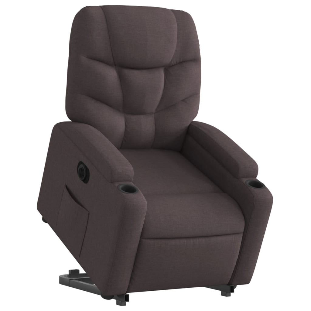 Fauteuil inclinable électrique marron foncé tissu - XIOS