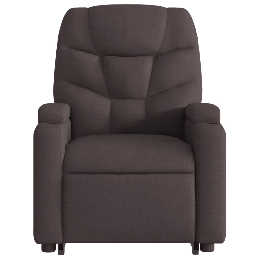 Fauteuil inclinable électrique marron foncé tissu