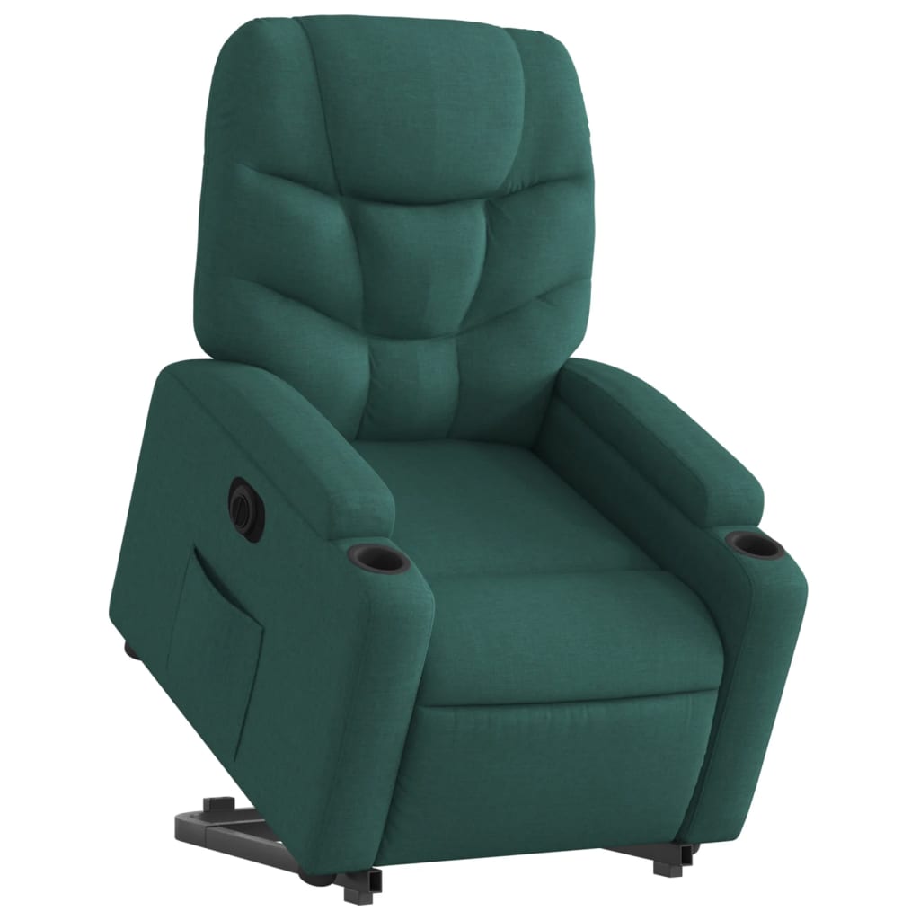 Fauteuil inclinable électrique vert foncé tissu - XIOS