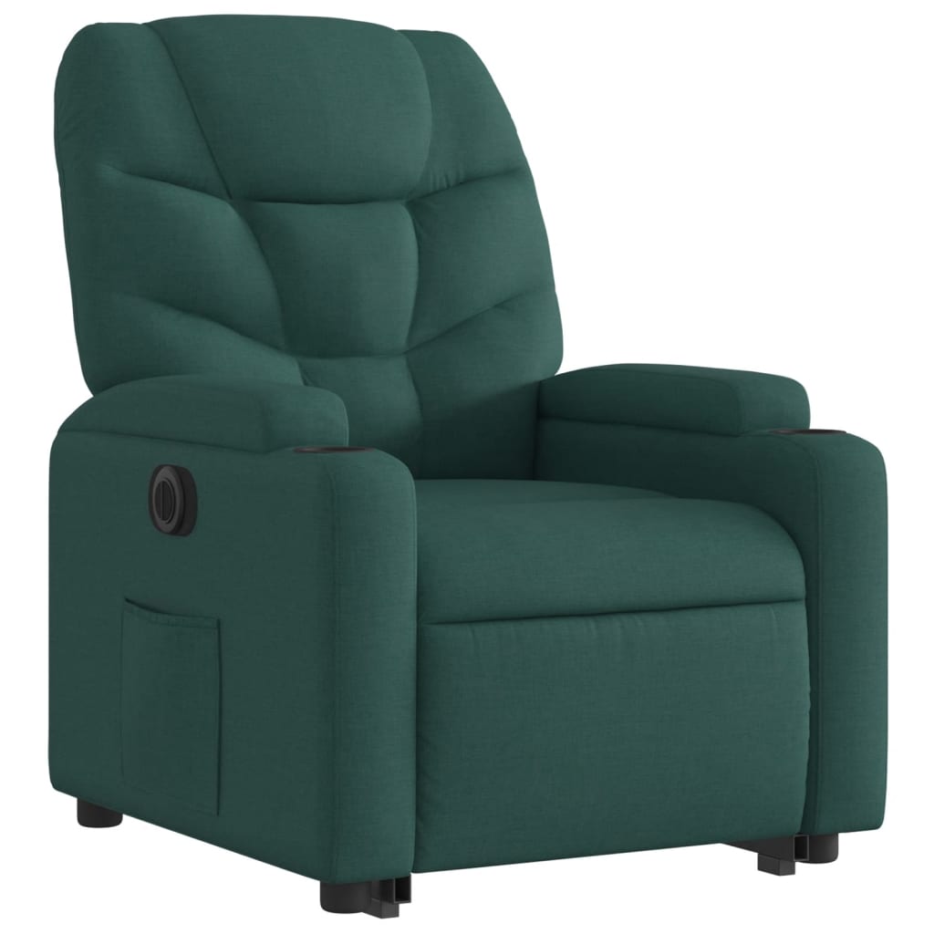 Fauteuil inclinable électrique vert foncé tissu - XIOS