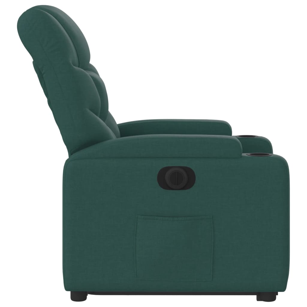 Fauteuil inclinable électrique vert foncé tissu - XIOS