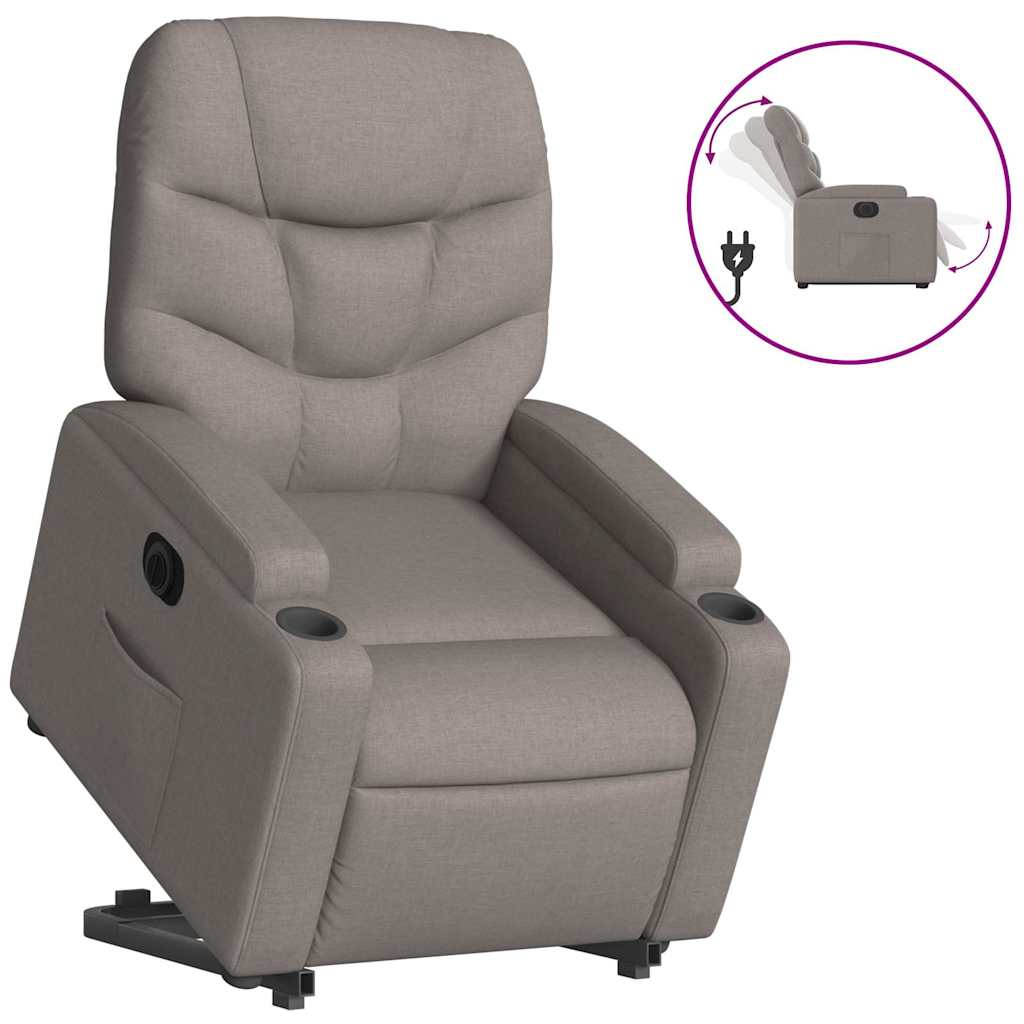 Fauteuil inclinable électrique taupe tissu - XIOS
