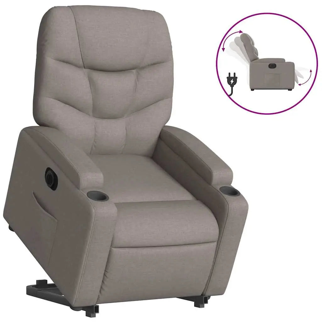 Fauteuil inclinable électrique taupe tissu - XIOS
