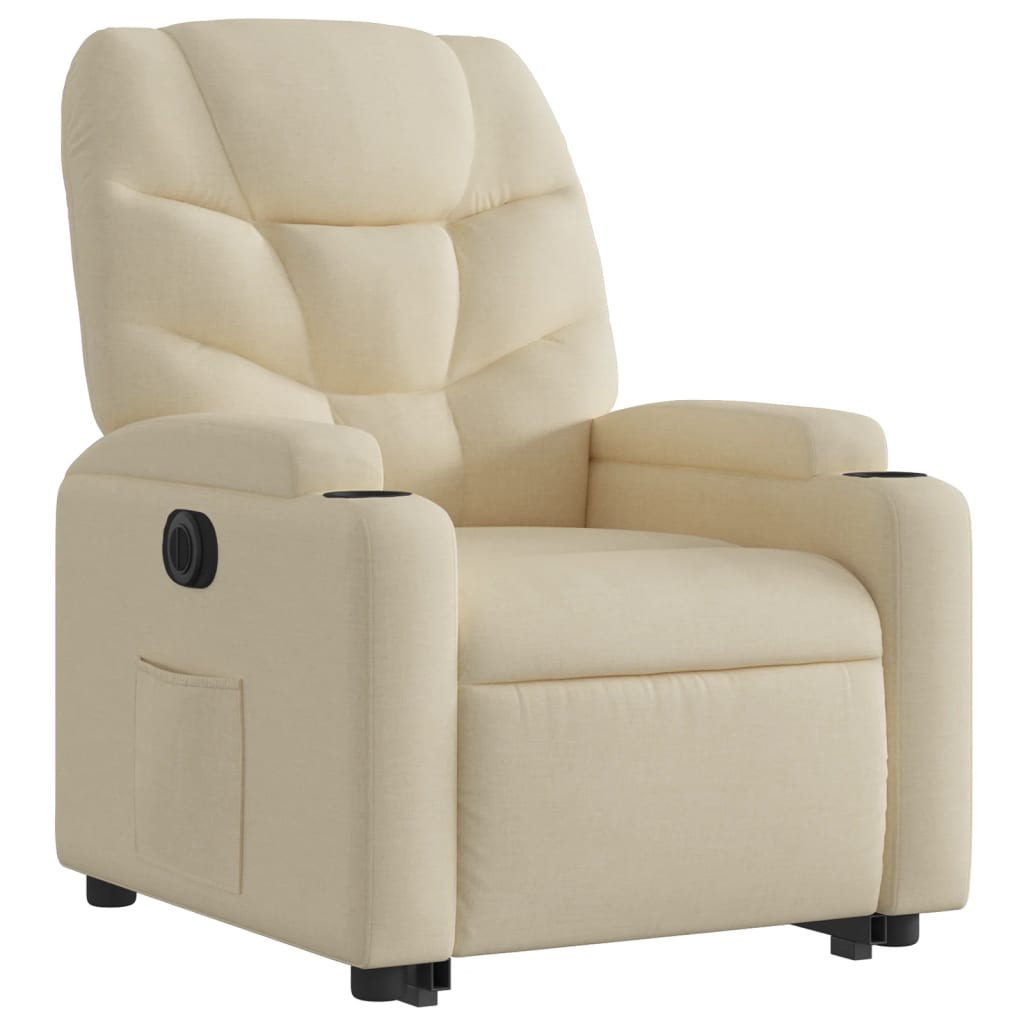 Fauteuil inclinable électrique crème tissu - XIOS