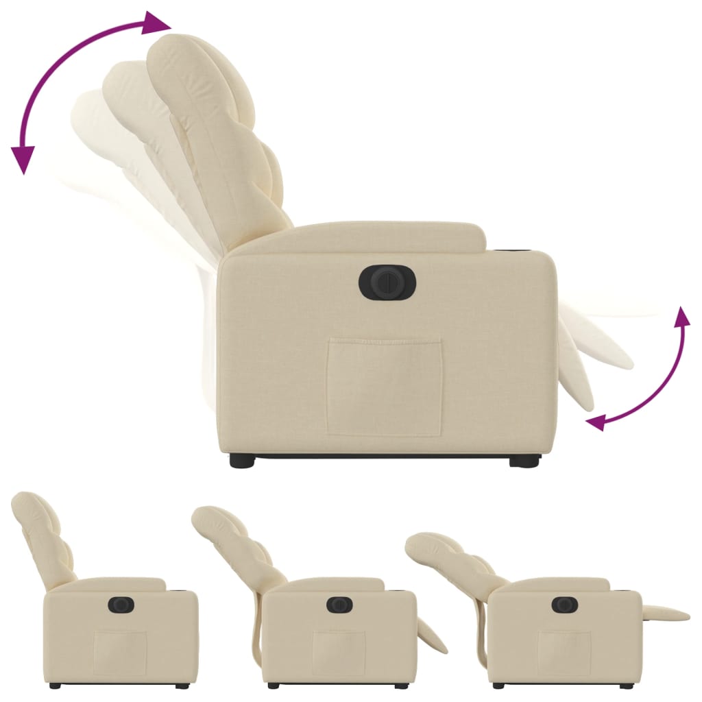 Fauteuil inclinable électrique crème tissu - XIOS