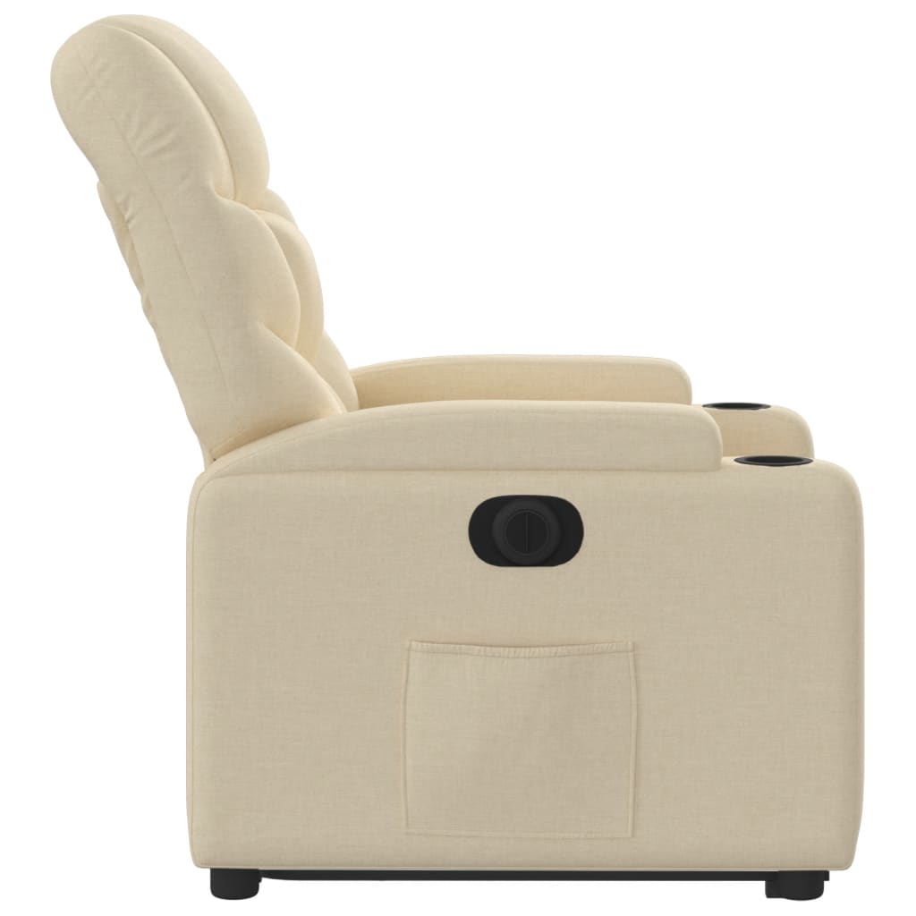 Fauteuil inclinable électrique crème tissu - XIOS
