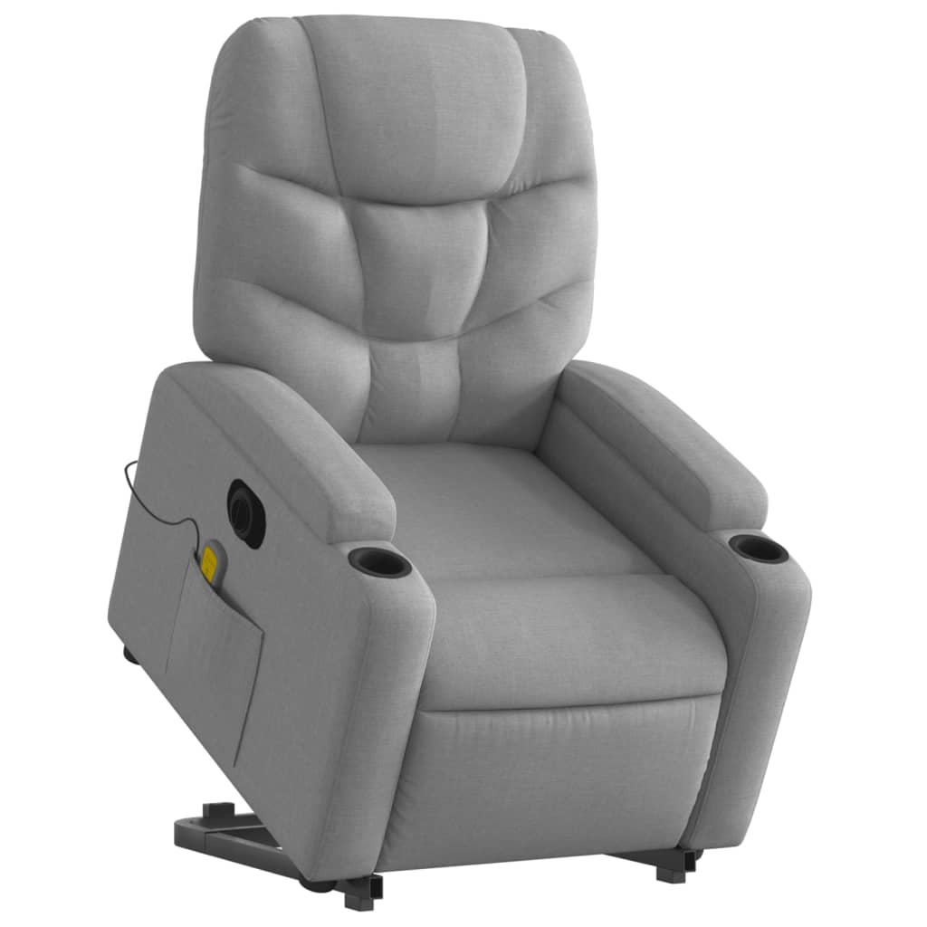 Fauteuil inclinable de massage électrique Gris clair Tissu - XIOS