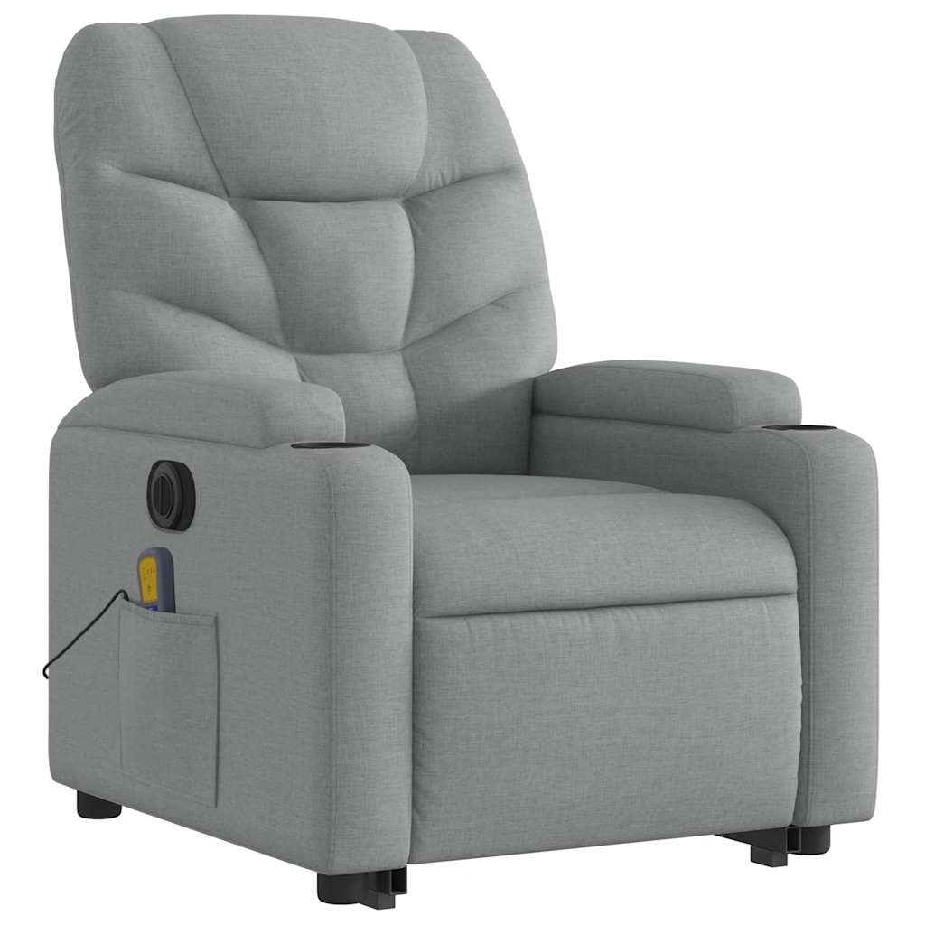 Fauteuil inclinable de massage électrique Gris clair Tissu - XIOS