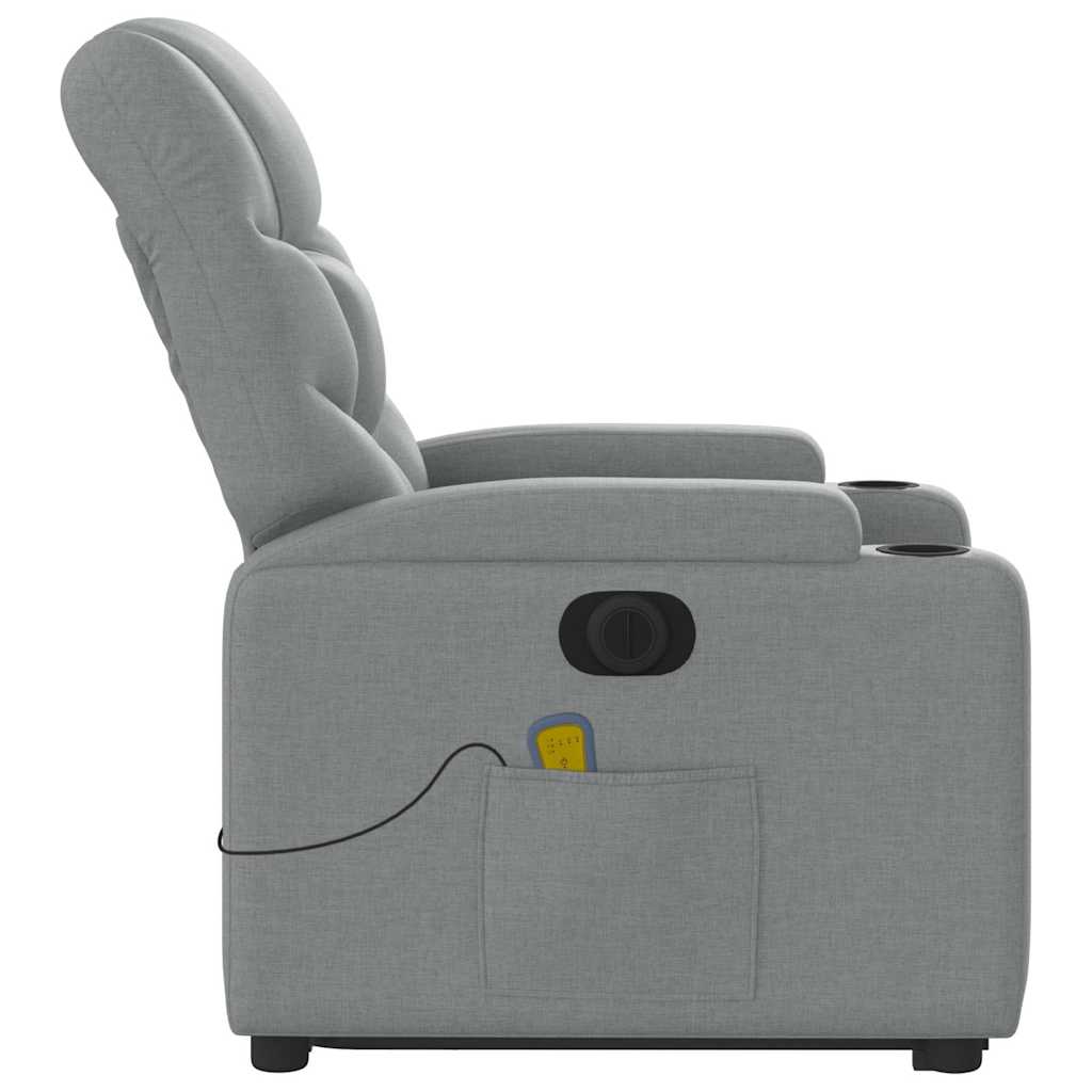 Fauteuil inclinable de massage électrique Gris clair Tissu - XIOS