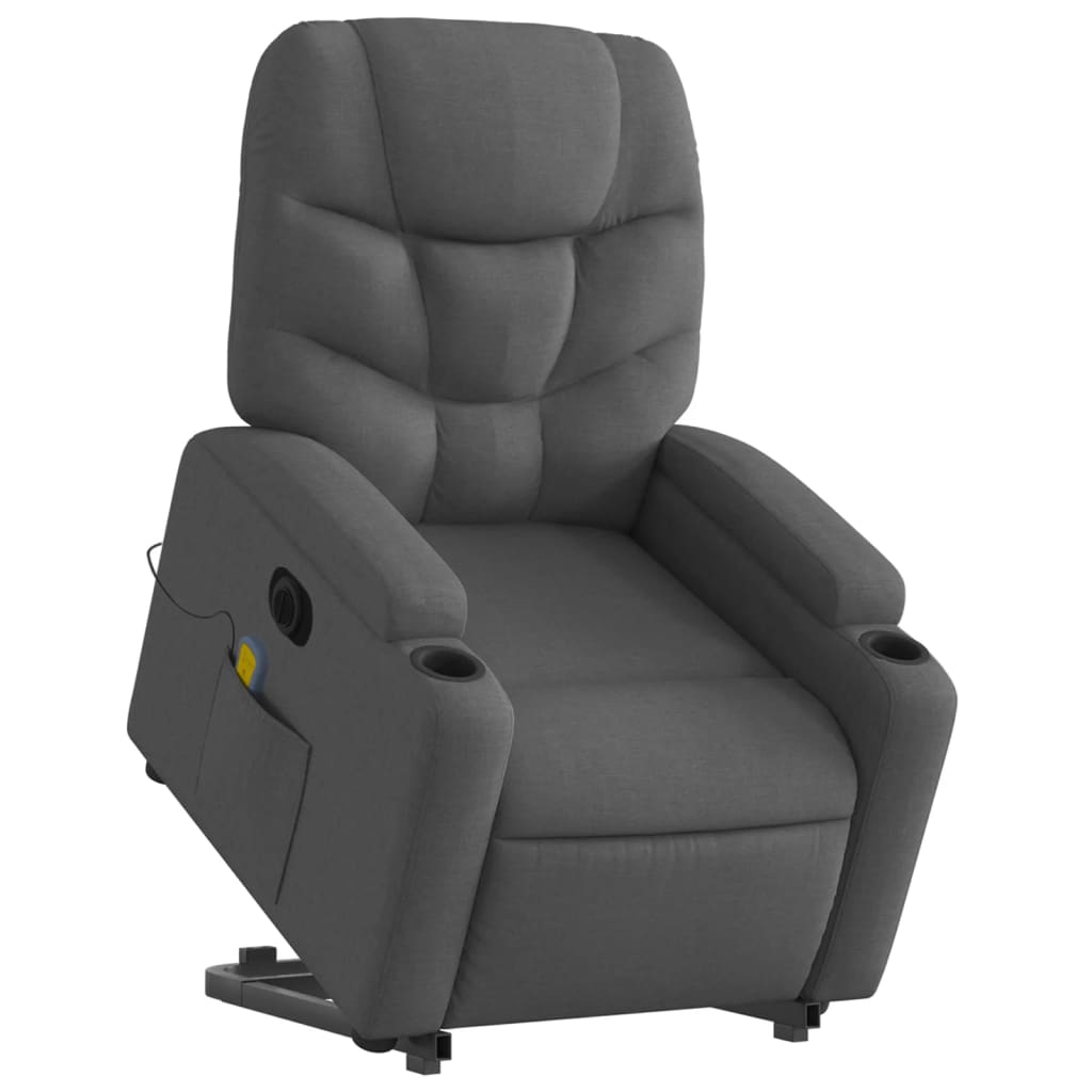 Fauteuil inclinable de massage électrique Gris foncé Tissu - XIOS