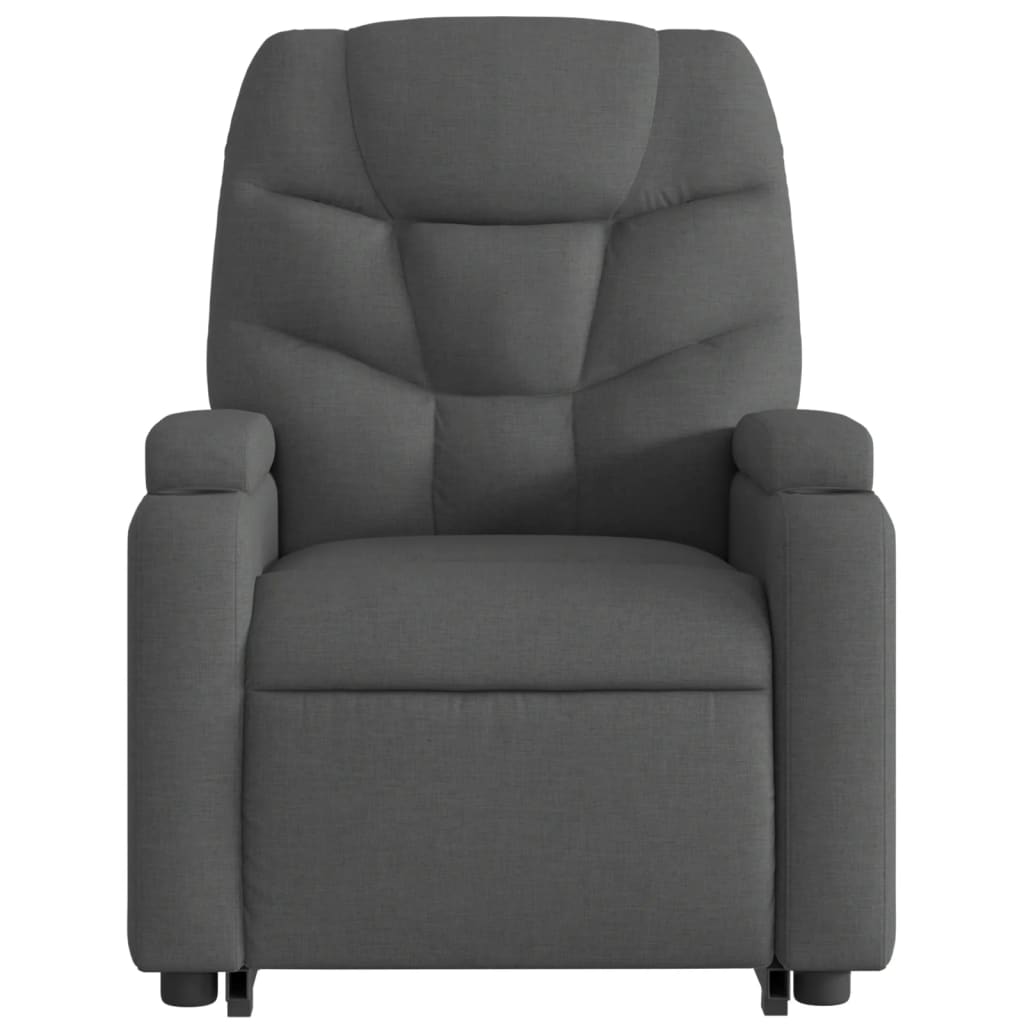 Fauteuil inclinable de massage électrique Gris foncé Tissu