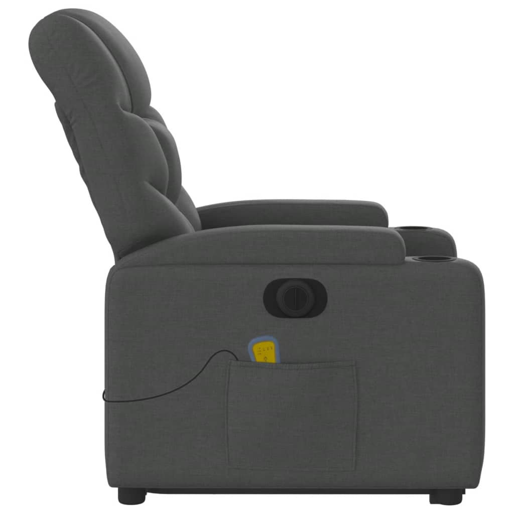 Fauteuil inclinable de massage électrique Gris foncé Tissu - XIOS