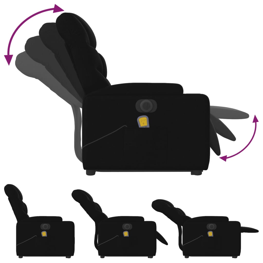 Fauteuil inclinable de massage électrique Noir Tissu - XIOS