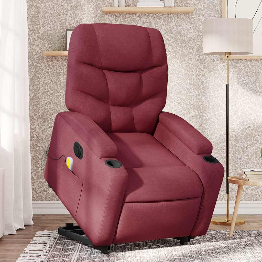Fauteuil inclinable de massage électrique Rouge bordeaux Tissu - XIOS