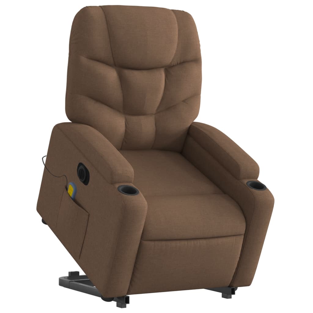 Fauteuil inclinable de massage électrique Marron Tissu - XIOS