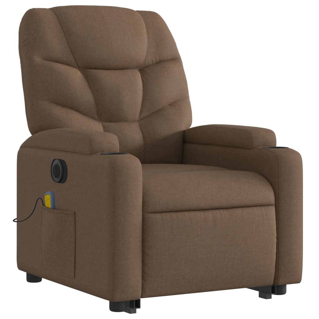 Fauteuil inclinable de massage électrique Marron Tissu - XIOS