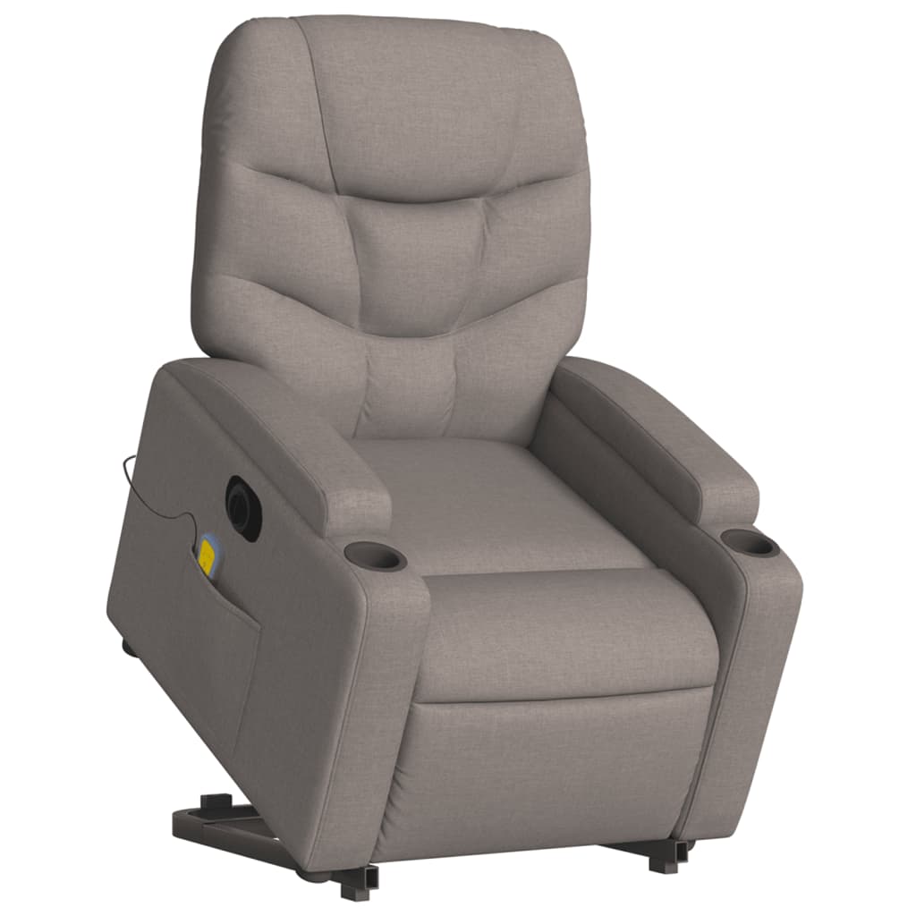 Fauteuil inclinable de massage électrique Taupe Tissu - XIOS