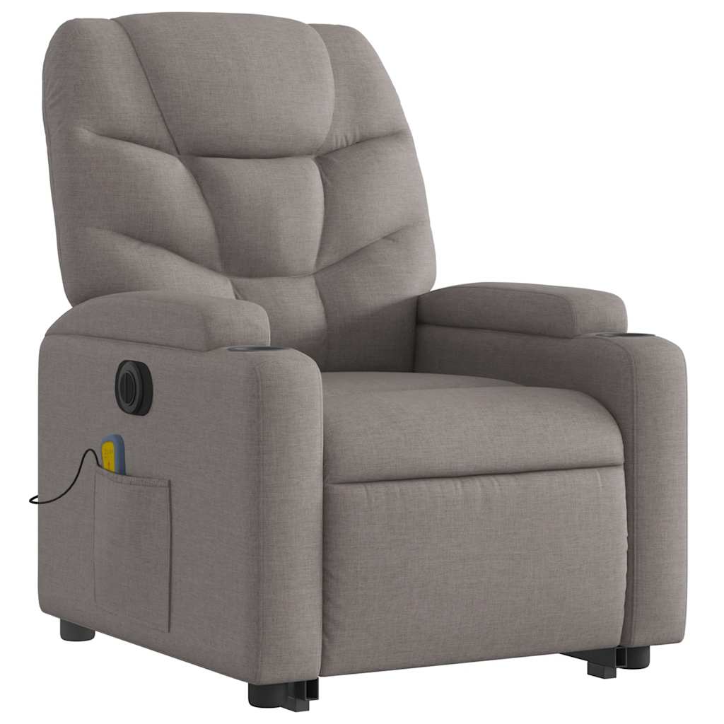 Fauteuil inclinable de massage électrique Taupe Tissu - XIOS