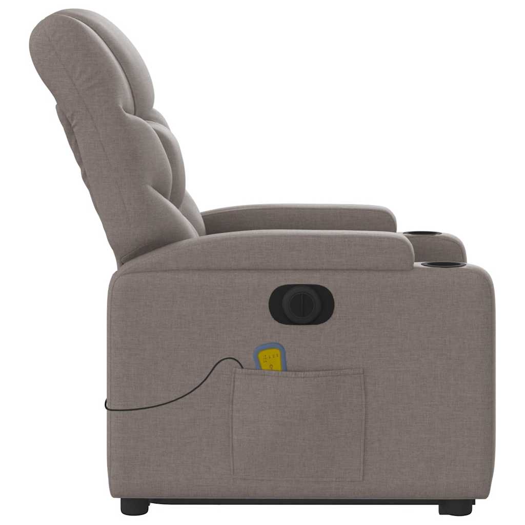 Fauteuil inclinable de massage électrique Taupe Tissu - XIOS