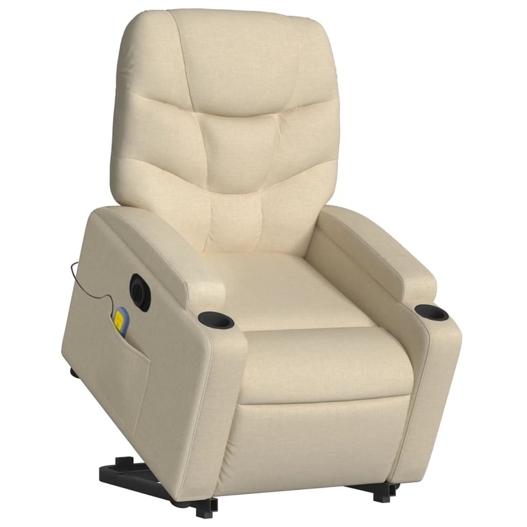 Fauteuil inclinable de massage électrique Crème Tissu - XIOS