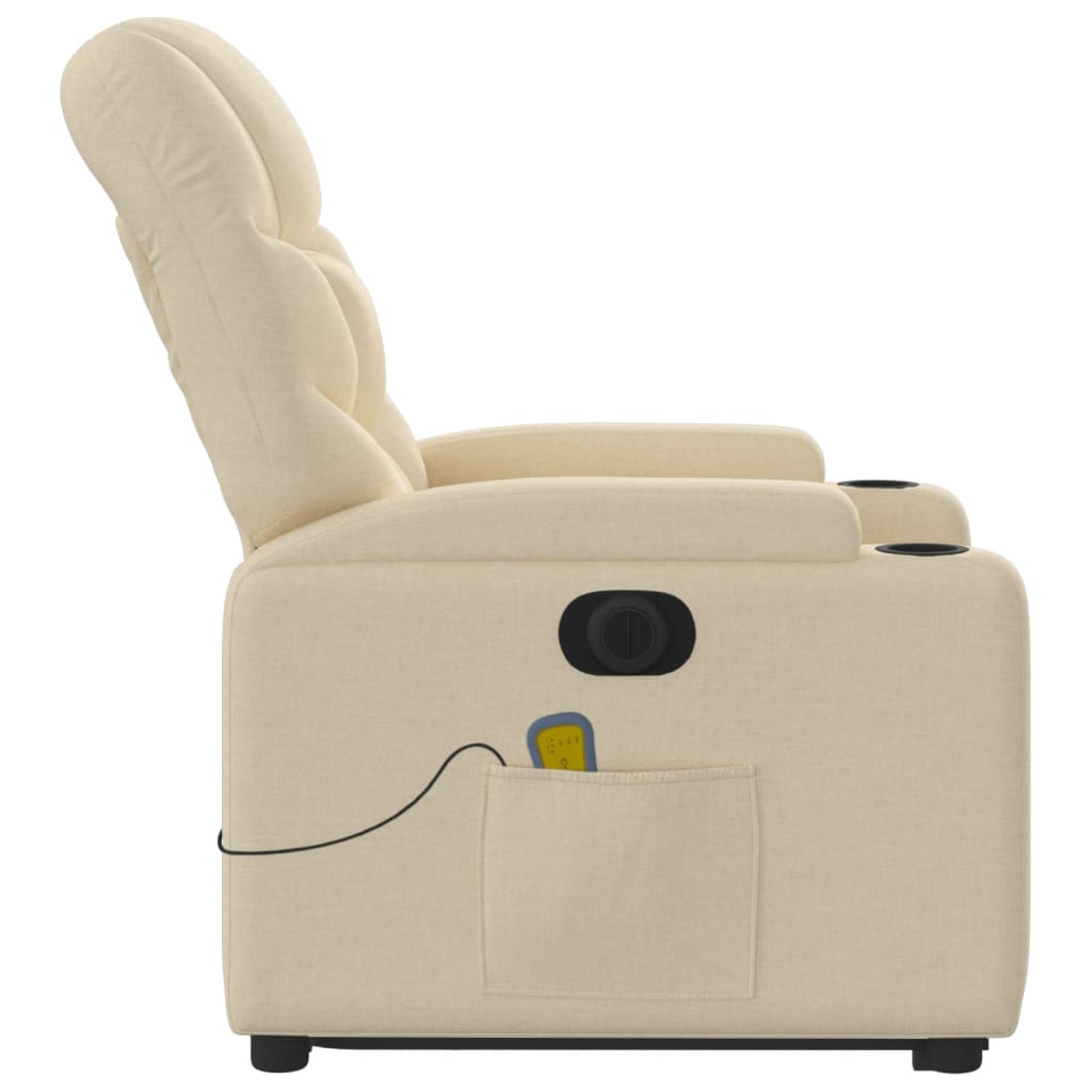 Fauteuil inclinable de massage électrique Crème Tissu - XIOS