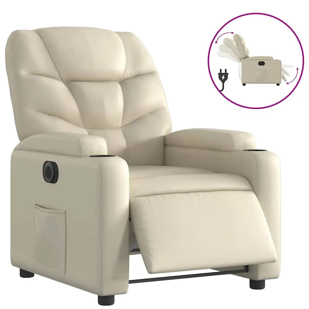 Fauteuil inclinable électrique Crème Similicuir - XIOS
