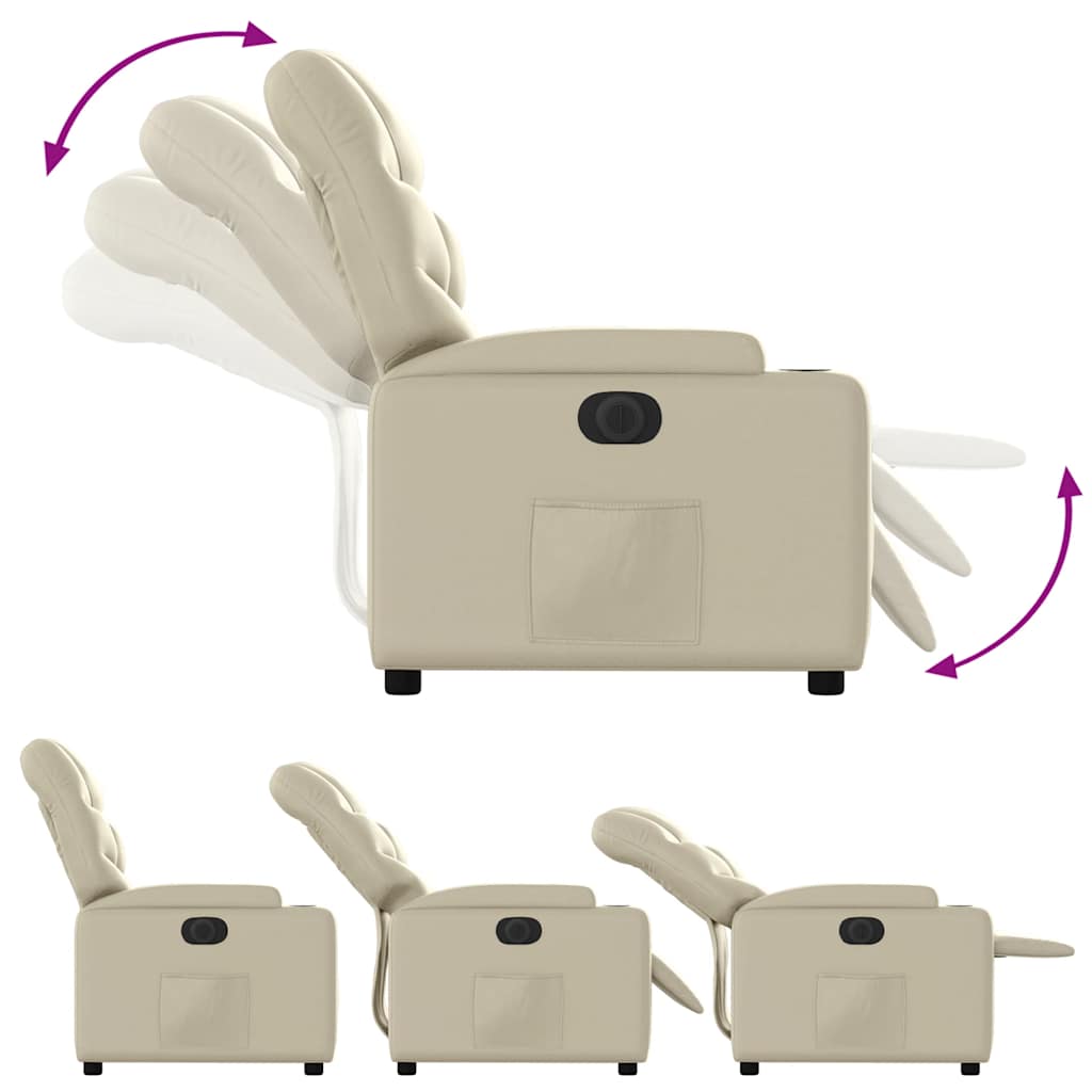Fauteuil inclinable électrique Crème Similicuir - XIOS