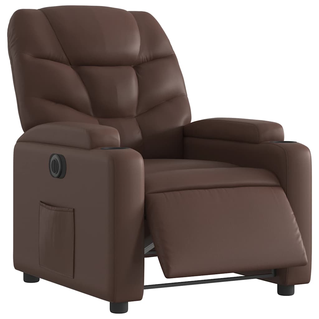 Fauteuil inclinable électrique Marron Similicuir - XIOS