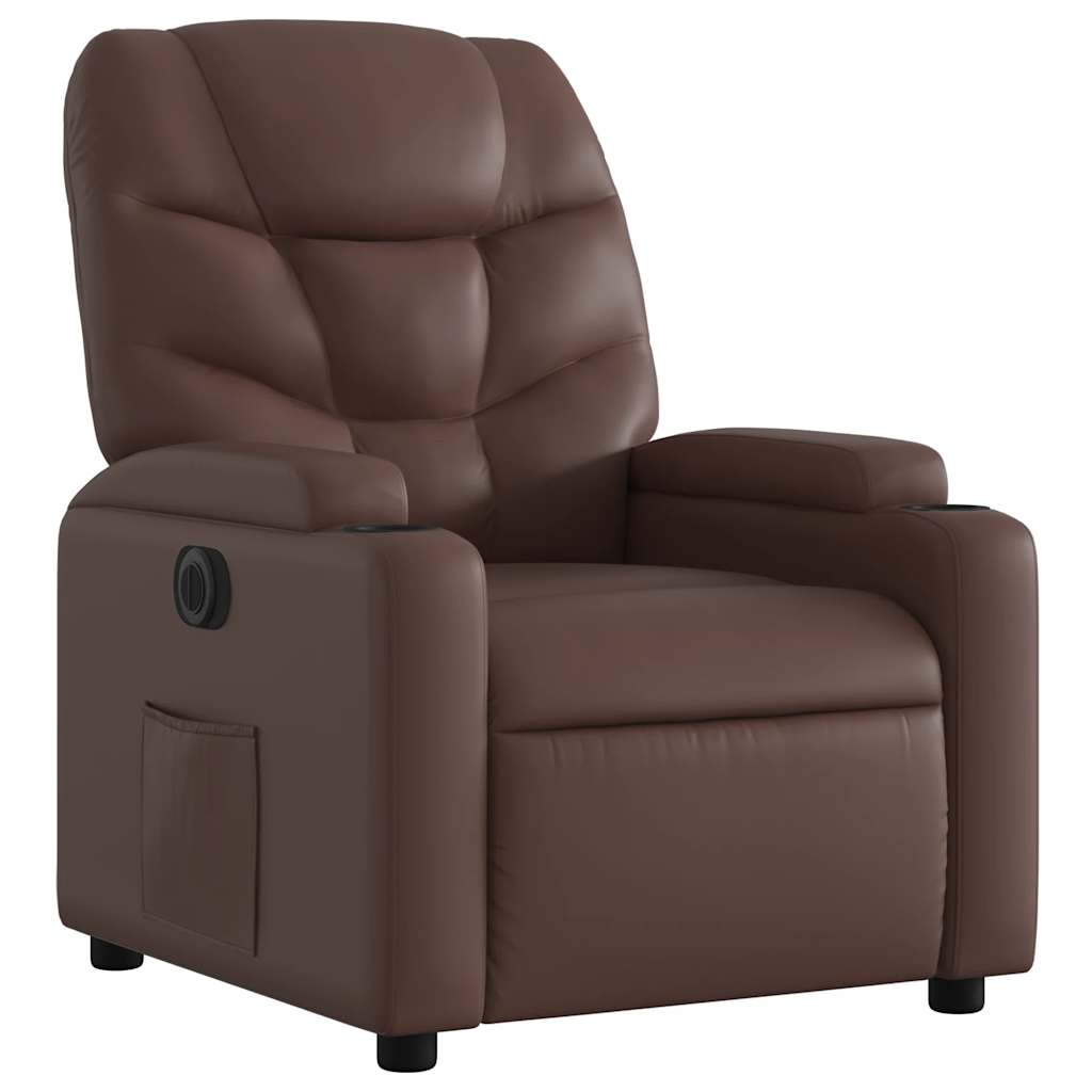 Fauteuil inclinable électrique Marron Similicuir - XIOS