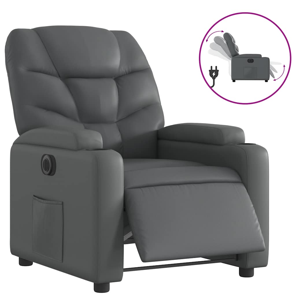 Fauteuil inclinable électrique Gris Similicuir - XIOS